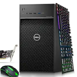 Dell - Refurbished Excellent - Precision Tower Gaming Desktop PC | Intel i5-8th | 16GB DDR4 RAM | 512GB SSD | NVIDIA GT 1030 | Wi-Fi | Windows 11 - Black