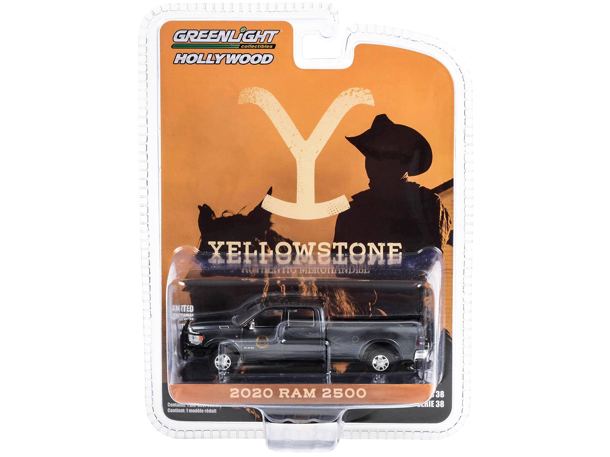 GREENLIGHT collectibles HOLLYWOOD YELLOWSTONE  
2020 RAM 2500  
Contains: 1 model  
Contient: 1 modèle  
Limited Edition  
Édition limitée  
38