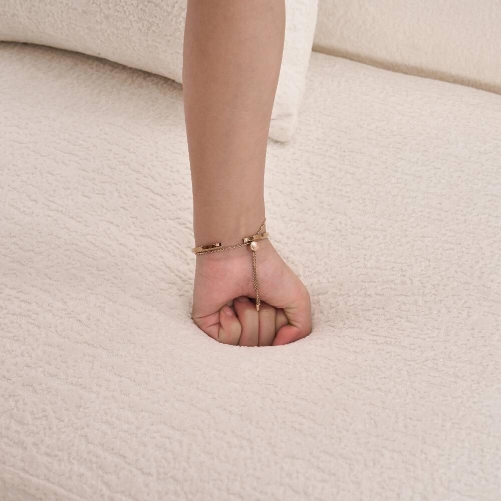 Alt View 6. Loheer - Loheer Curved Boneless Sofa 110'' Sectional Sleeper White - White.