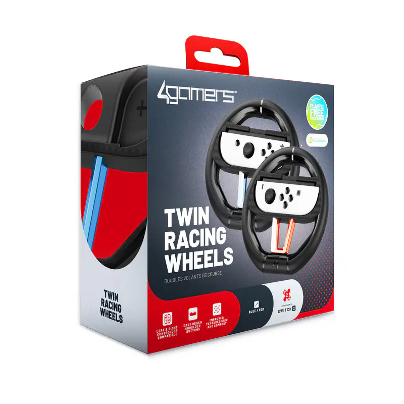 4Gamers
TWIN RACING WHEELS
TWIN RACING WHEELS COURSE
DOUBLES VOLANTS
PLASTIC FREE PACKAGING
EASY REACH BUTTONS
LEFT/RIGHT BUTTONS COMPATIBLE
IMPROVED GRIP AND COMFORT
BLUE/RED
SWITCH
COMPATIBLE