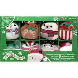 Kellytoy - Squishmallows: Holiday Christmas Classic Collection - 8 Pack 4” Plush Ornament