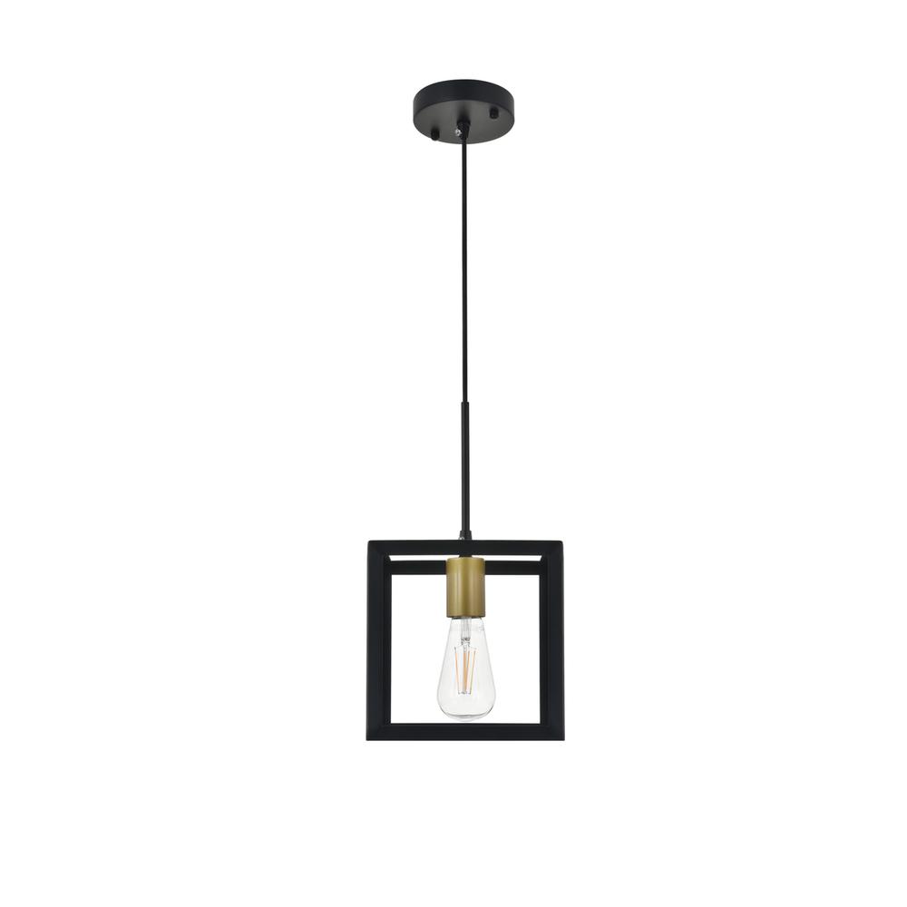 Alt View 4. Living District - Resolute 1 light brass and black Pendant - Brass And Black.