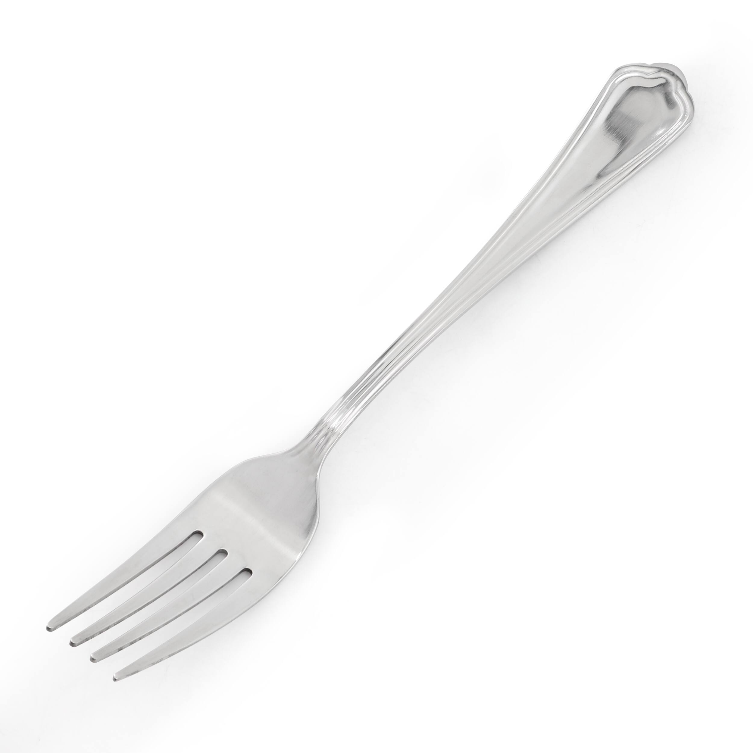 Angle. Gibson - Gibson Home Hillside Daisies 10 Piece Stainless Steel Dinner Fork Set - Silver.