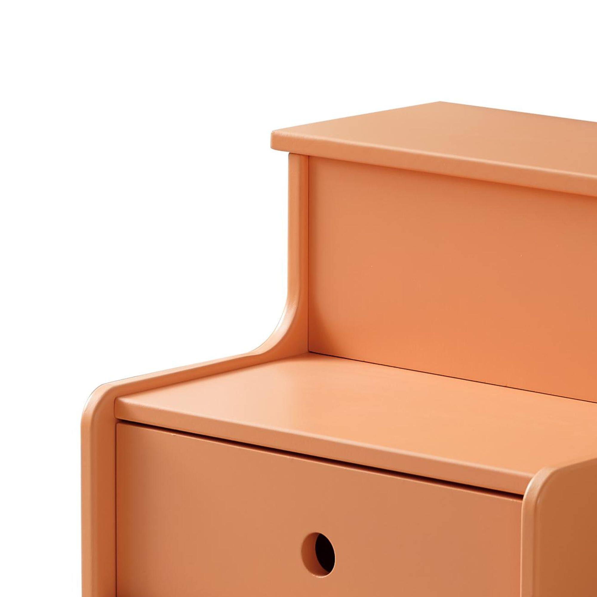 Back. Kings Brand Furniture - Kings Brand Furniture Wooden Toddler Step Stool for Kids with Storage for Bedroom, Bathroom & Kitchen - Peach fuzz.