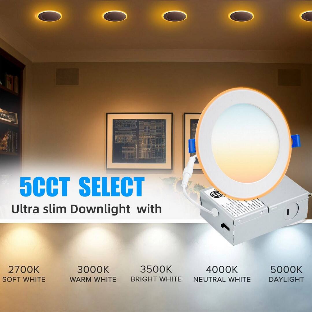 5CCT SELECT Ultra slim Downlight with

ETV

2700K SOFT WHITE
3000K WARM WHITE
3500K BRIGHT WHITE
4000K NEUTRAL WHITE
5000K DAYLIGHT