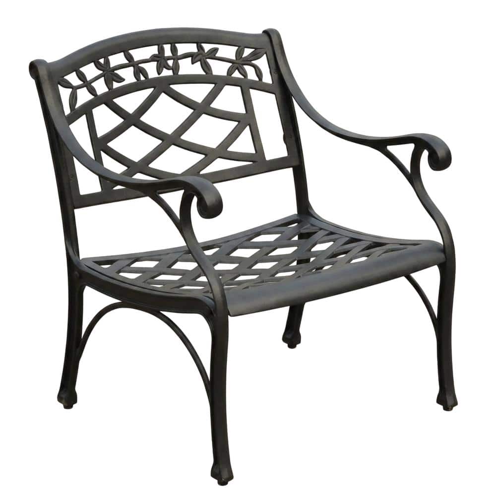 Crosley Furniture - Sedona Cast Aluminum Outdoor Lounge Chair - Black