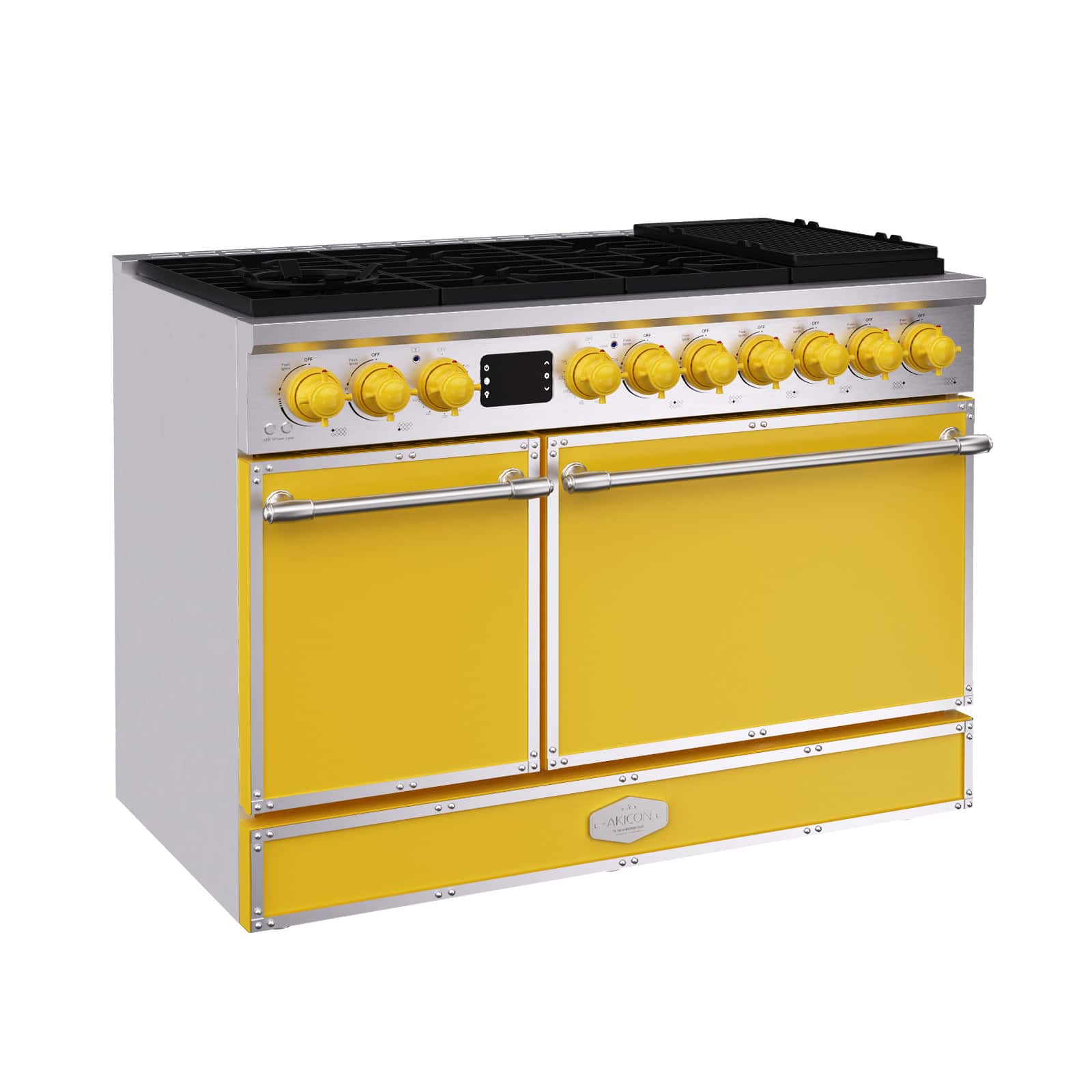 Akicon - 6.7 Cu.ft Freestanding Gas Rapid Convection Range with 8 Sealed Burners and Cast Iron Grates in Lemon Chrome - Lemon Chrome price history on PriceWatchPro