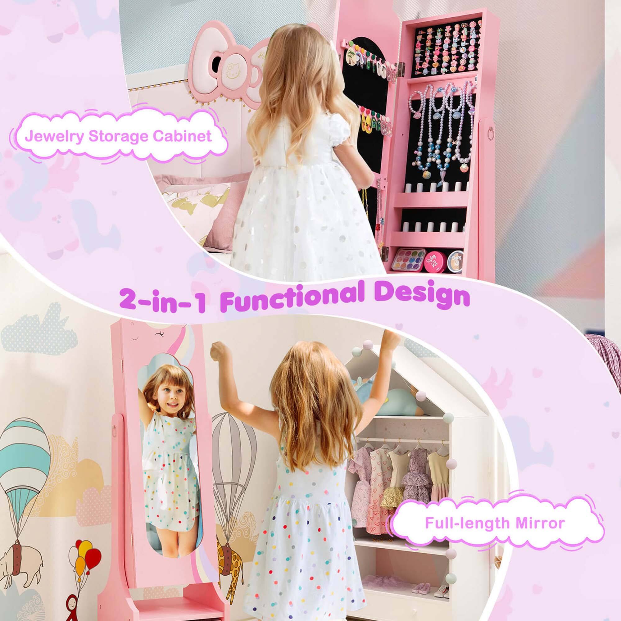 Jewelry Storage Cabinet

2-in-1 Functional Design

Full-length Mirror