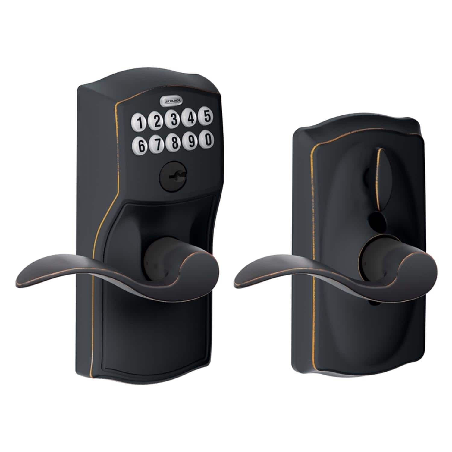 Schlage - Steel Electronic Keypad Entry Lock - Aged Bronze