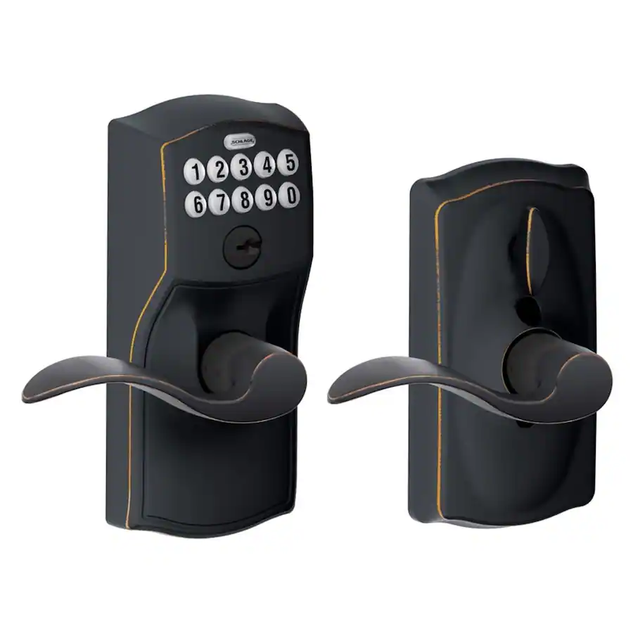 Schlage Steel Electronic Keypad Entry Lock Aged Bronze 043156901142 ...