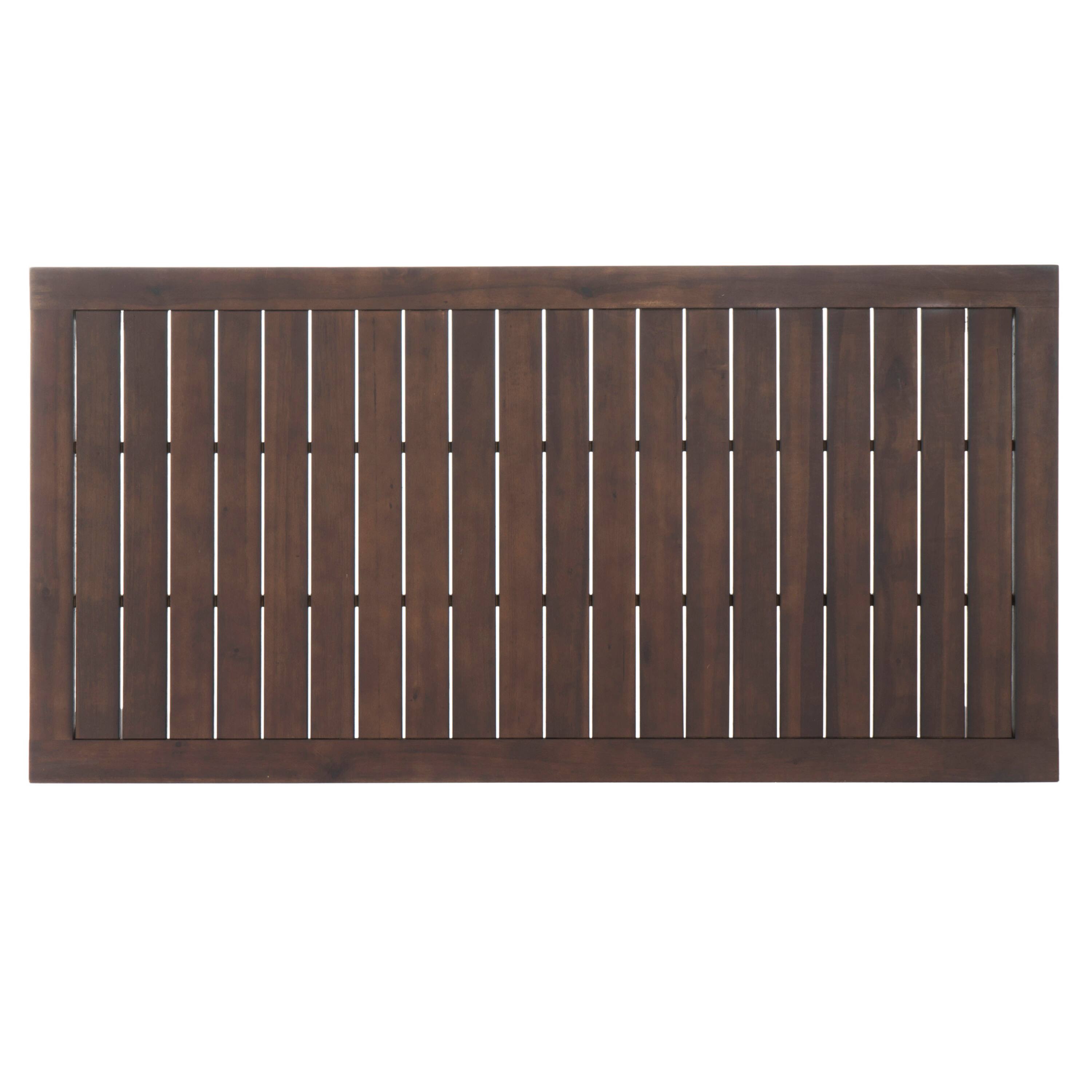 Back. Mondawe - Acacia Wood Outdoor Table and Bench Set - Dark Brown.