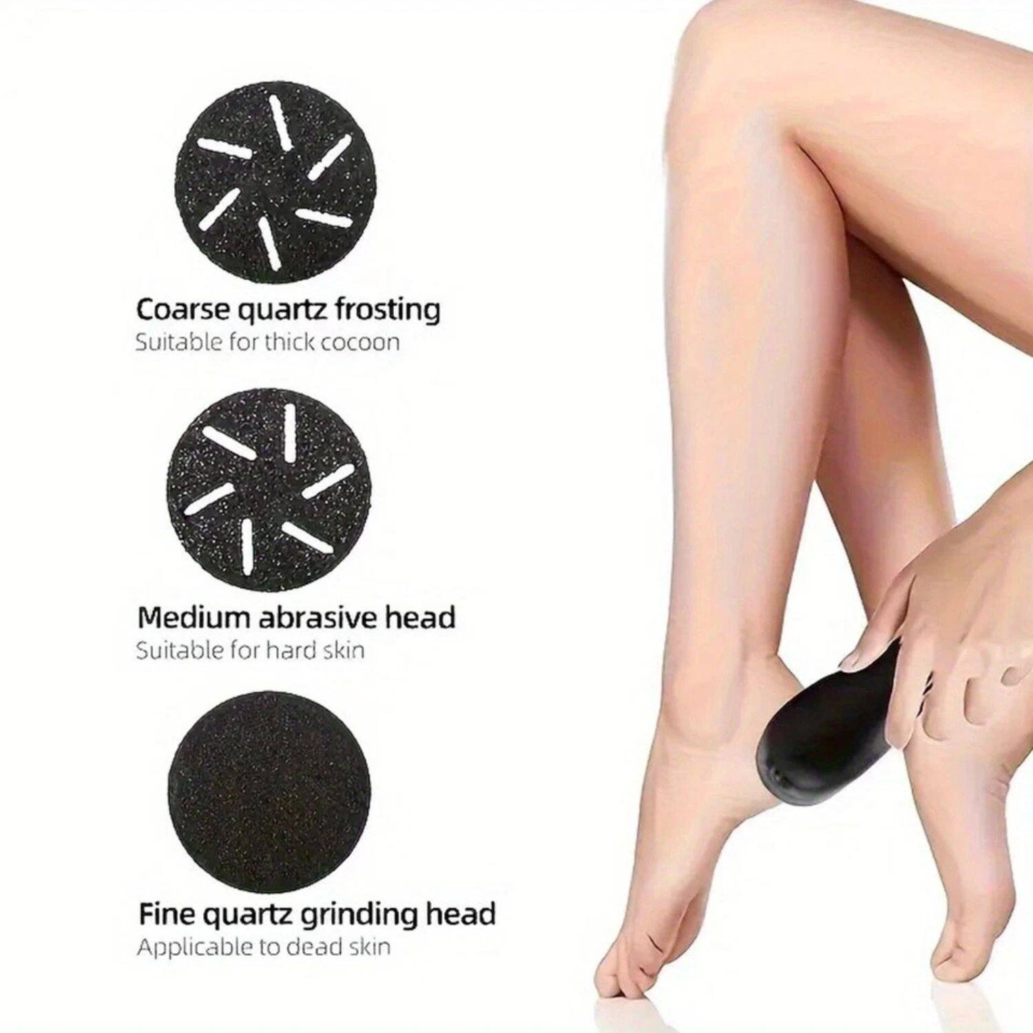 Coarse quartz frosting  
Suitable for thick cocoon  

Medium abrasive head  
Suitable for hard skin  

Fine quartz grinding head  
Applicable to dead skin