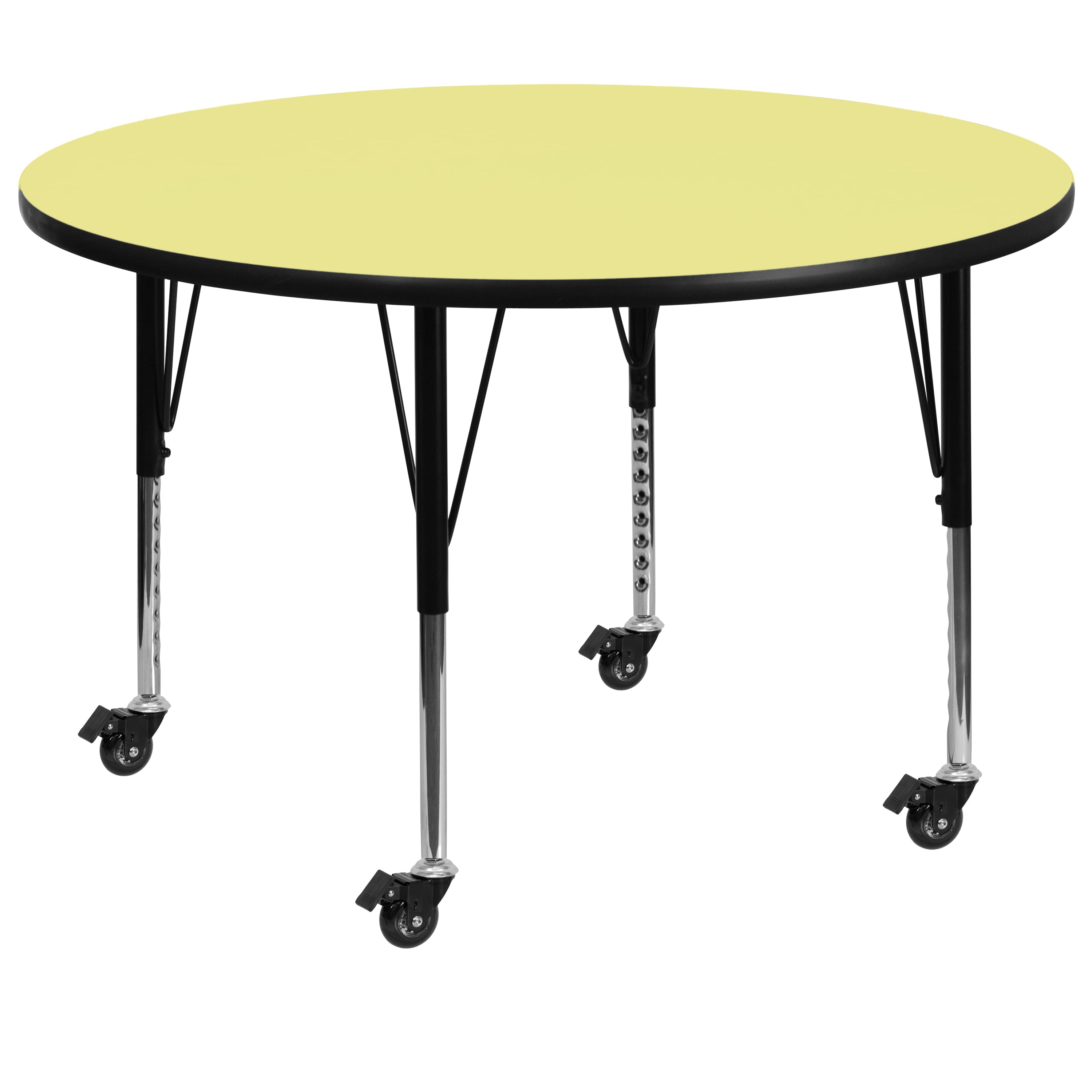 Flash Furniture - Wren Mobile 48'' Round Thermal Laminate Activity Table - Height Adjustable Short Legs - Yellow price history on PriceWatchPro