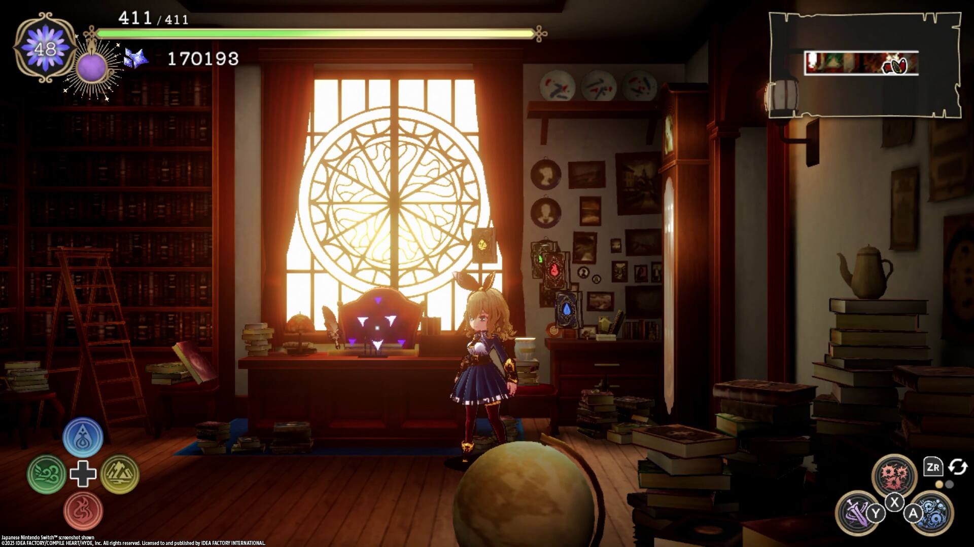 411/411  
48  
170193  

Japanese Nintendo Switch screenshot  
2025 DEA FACTORY/COMPILE HEART/HYDE, inc.  
All rights reserved.  
Licensed to and distributed by DEA FACTORY INTERNATIONAL