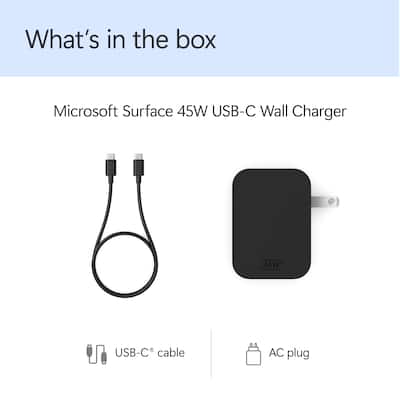 Microsoft Surface 45W USB C Wall Charger Black EP2-29813 - Best Buy Microsoft Surface 45W USB C Wall Charger Black EP2-29813 - Best Buy