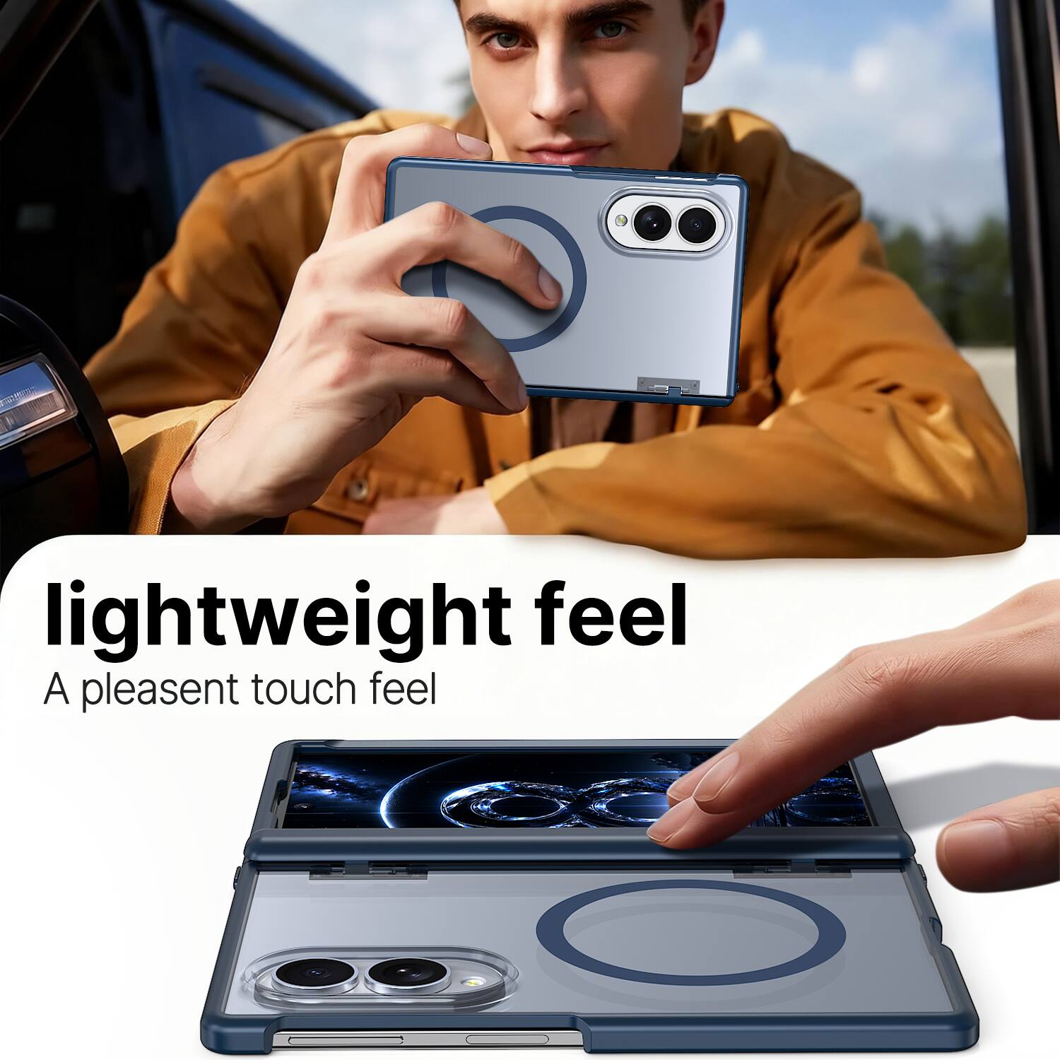 lightweight feel  
A pleasant touch feel