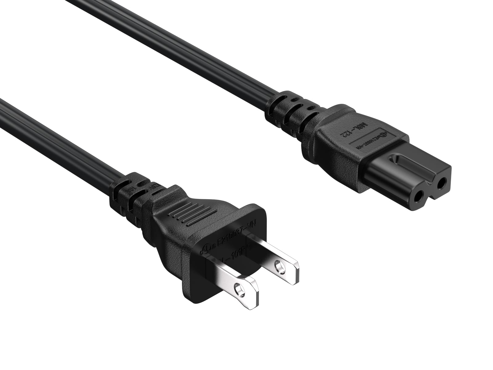 Cable Leader - 2-Prong Power Cord, Polarized NEMA 1-15P to IEC C7 Figure-8, 18 AWG 10A UL Listed for TV, Sewing Machine, Soundbar - Black price history on PriceWatchPro