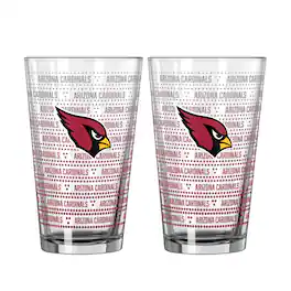 Logo Brands - Arizona Cardinals Two-Pack Chant Fade 16oz. Pint Glass Set - Multicolor