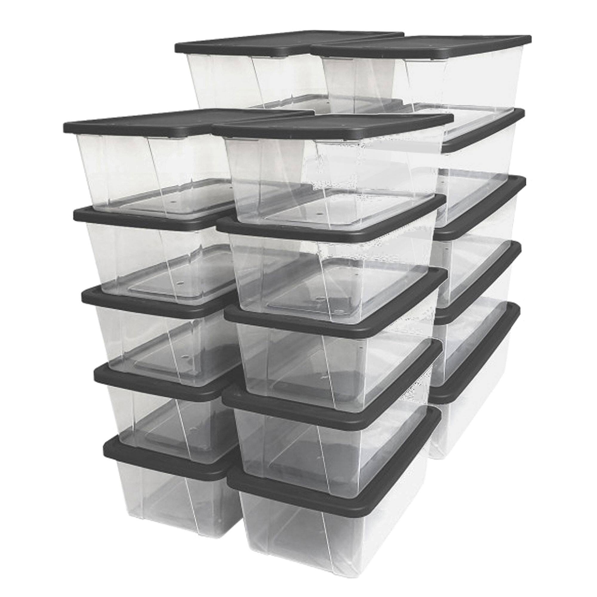Alt View 8. Homz - Homz Snaplock 6 Quart Clear Organizer Storage Container Bin with Lid (20 Pack) - Clear.