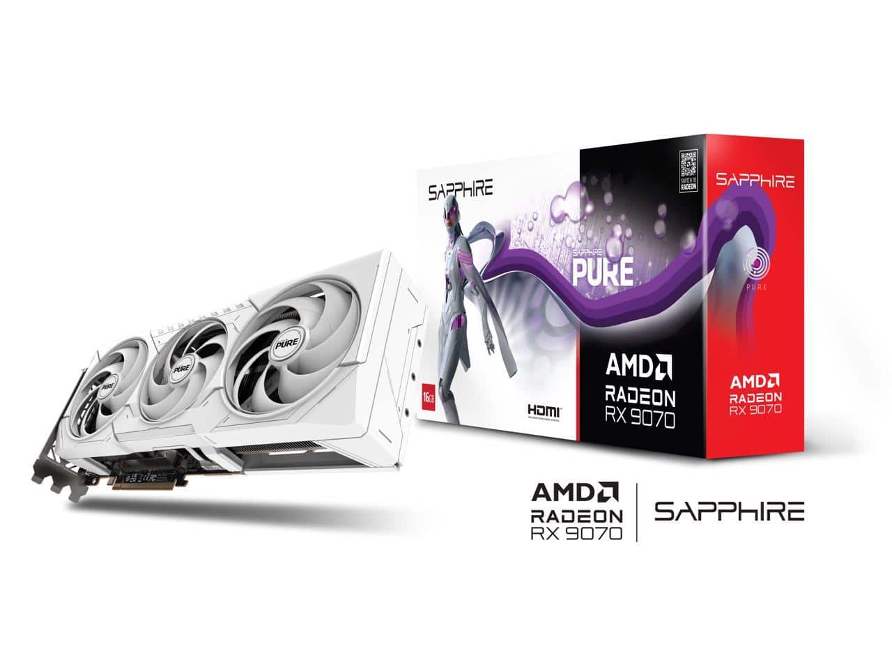 Sapphire PURE Radeon RX 9070 16GB GDDR6 PCI Express 5.0 x16 ATX