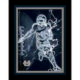 Fan Creations - Utah State Aggies 12'' x 16'' Framed Neon Player Print - Black