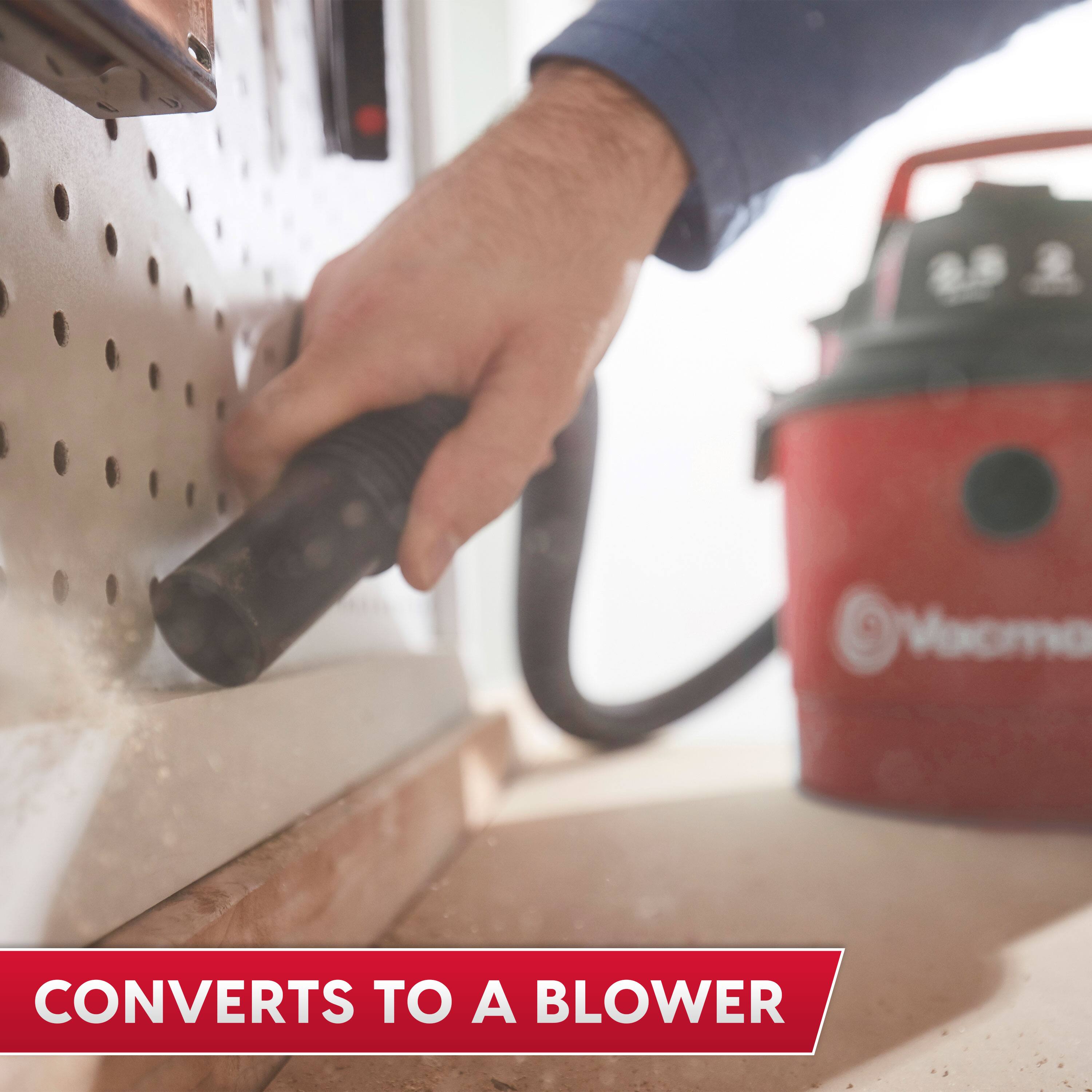VACUUM
CONVERTS TO A BLOWER