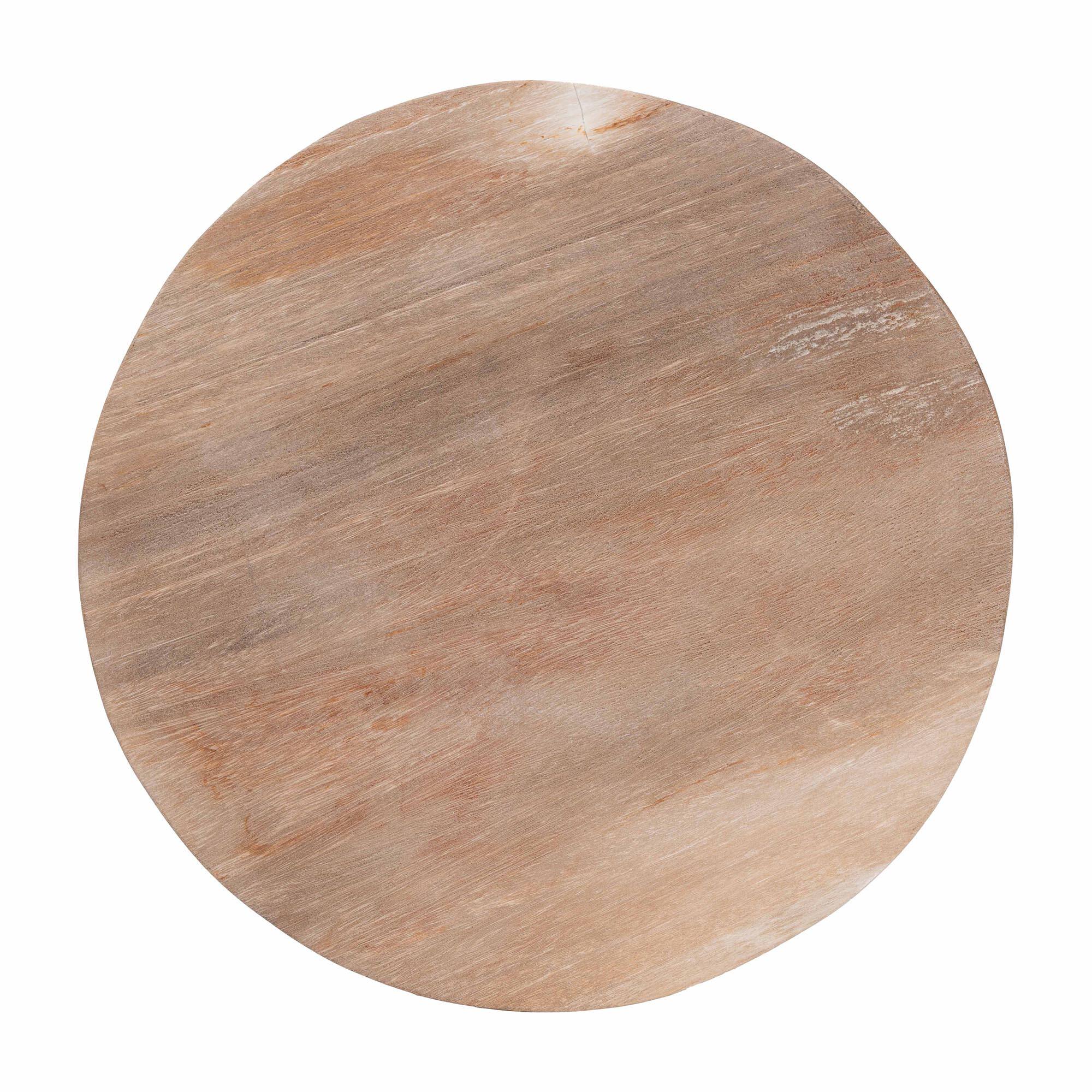 Alt View 1. bali & pari - Ziva End Table with Petrified Wood Top - Pedestal Accent Side Table for Living Room or Entryway - Natural Brown/Black.