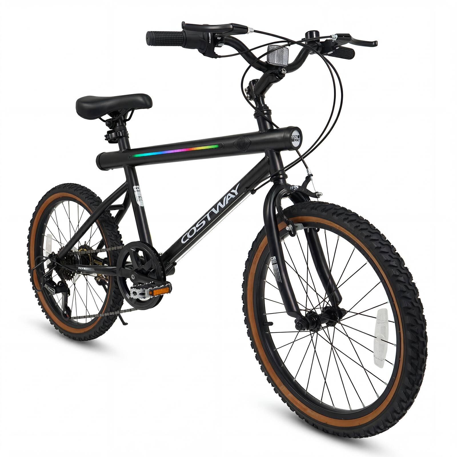 Costway - 20 Inch LED-lit Cycling Bike with 2 Speakers, Ambient Lights, Wireless Connection - Black price history on PriceWatchPro