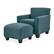 Left. Handy Living - Leonardo Transitional Linen Arm Chair and Ottoman - Blue.