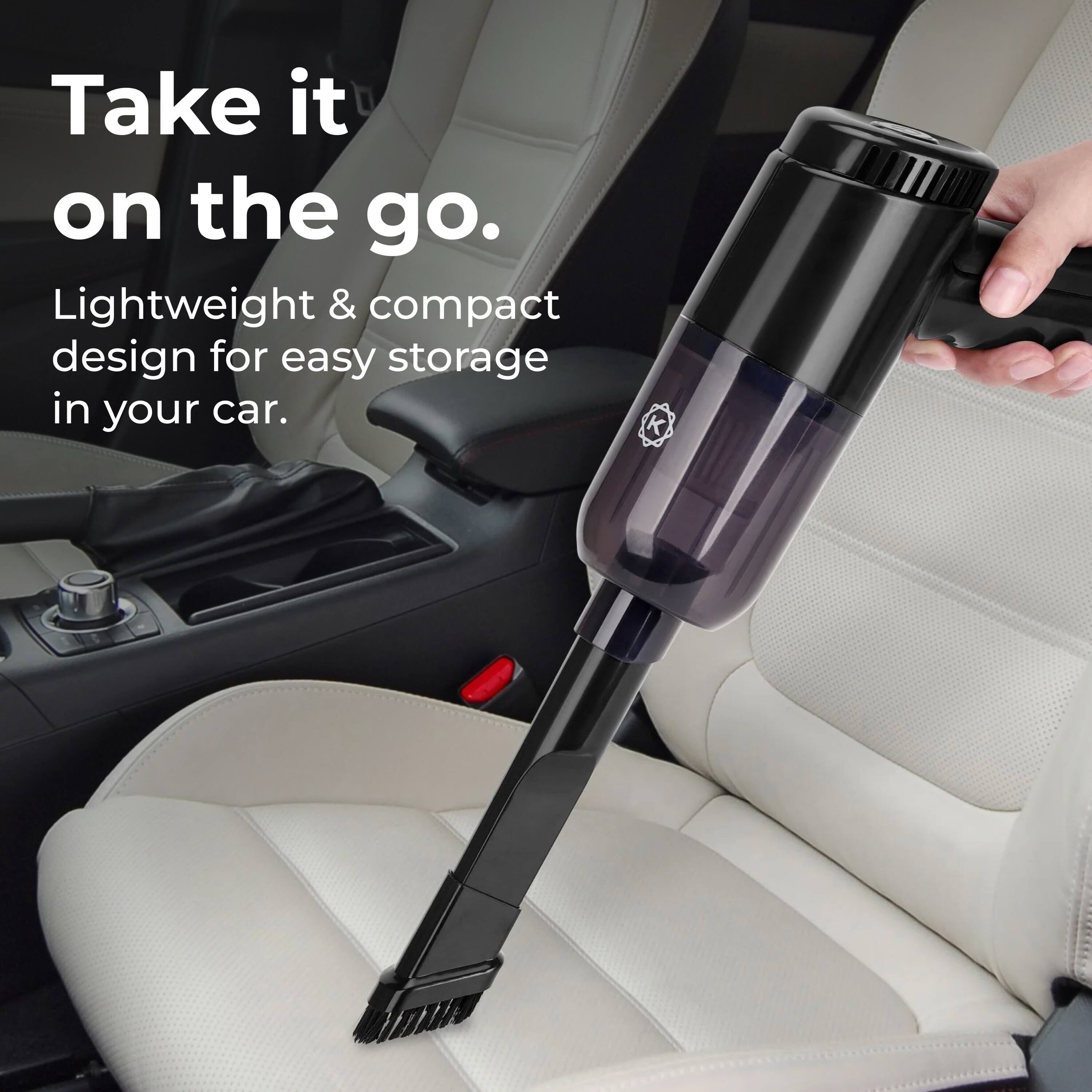 Take it on the go. Lightweight & compact design for easy storage in your car. K