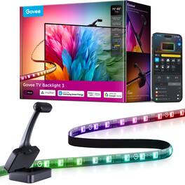 Govee - TV Backlight 3 with Dual 4MP Lens, 16.4ft RGBWIC LED Strip Lights Sync to Screen for 75-85 inch TVs
