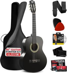 Pyle - Beginner Acoustic Guitar Kit, 1/4 Junior PGACLS30BKMT - Natural