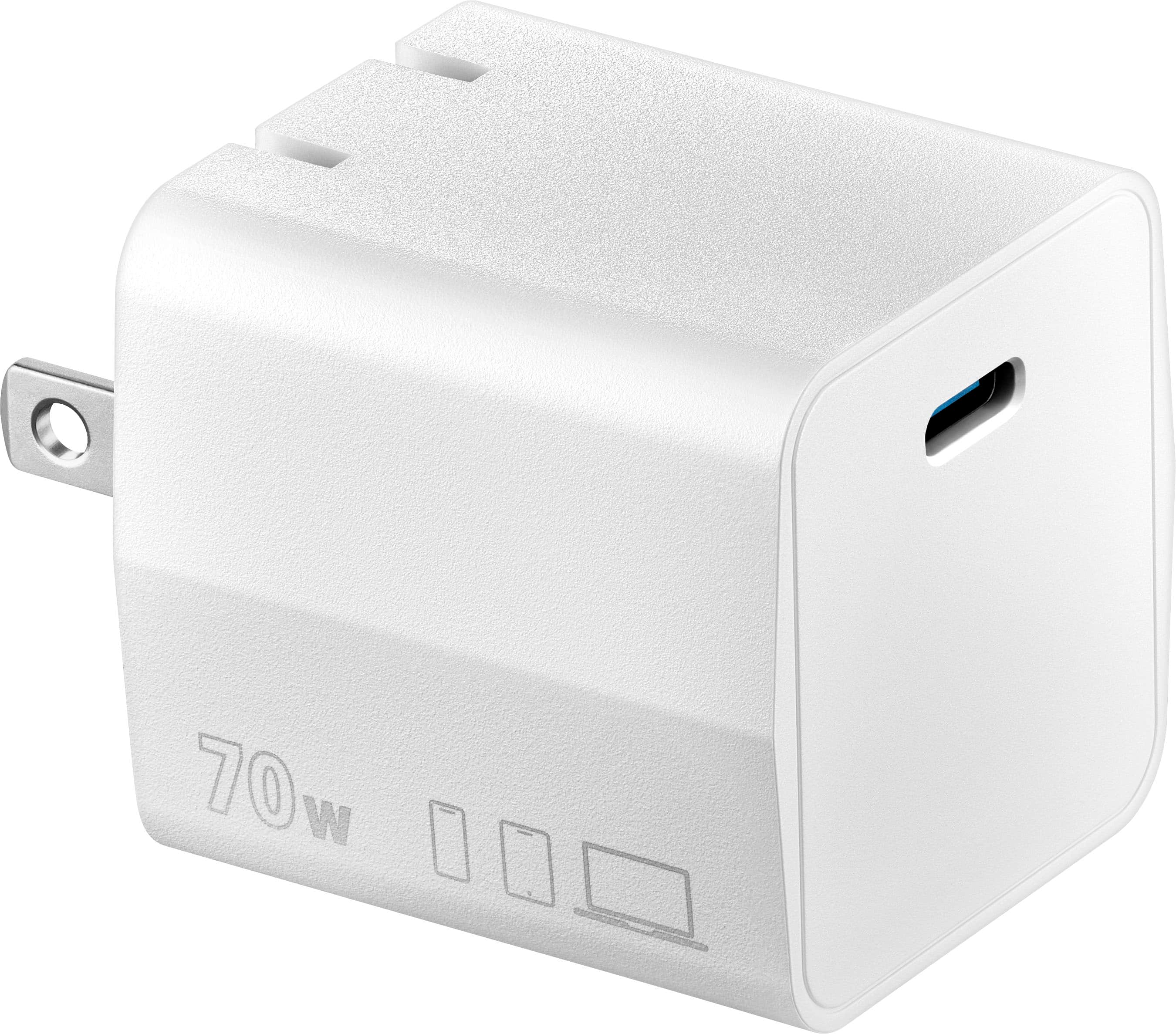 Front. Insignia™ - 70W USB-C Port Wall Charger for Smartphones, Tablets, Laptops and More - White.