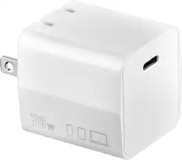 Insignia™ - 70W USB-C Port Wall Charger for Smartphones, Tablets, Laptops and More - White