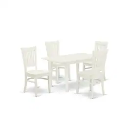 East West Furniture - Dining Table- Dining Chairs - Brown