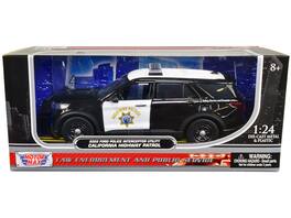 2022 Ford Police Interceptor Utility "California Highway Patrol" 1/24 Diecast Model Car by Motormax - Black And White