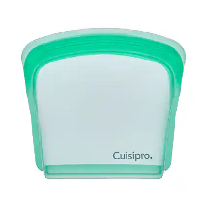Front. Cuisipro - Pack-It Silicone Reusable Storage Bag, Set of 2, 200ml/6.75 oz, Green - Green.