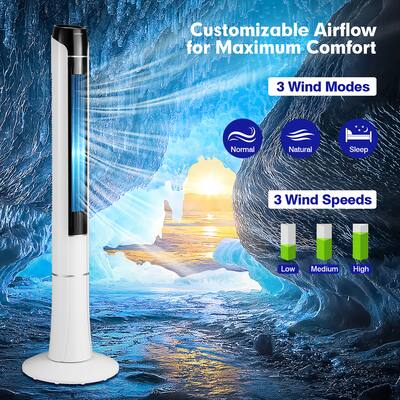 超特価SALE開催！ Portable Costway 48'' Bladeless Oscillating 80° Fan Tower 空調・季節家電