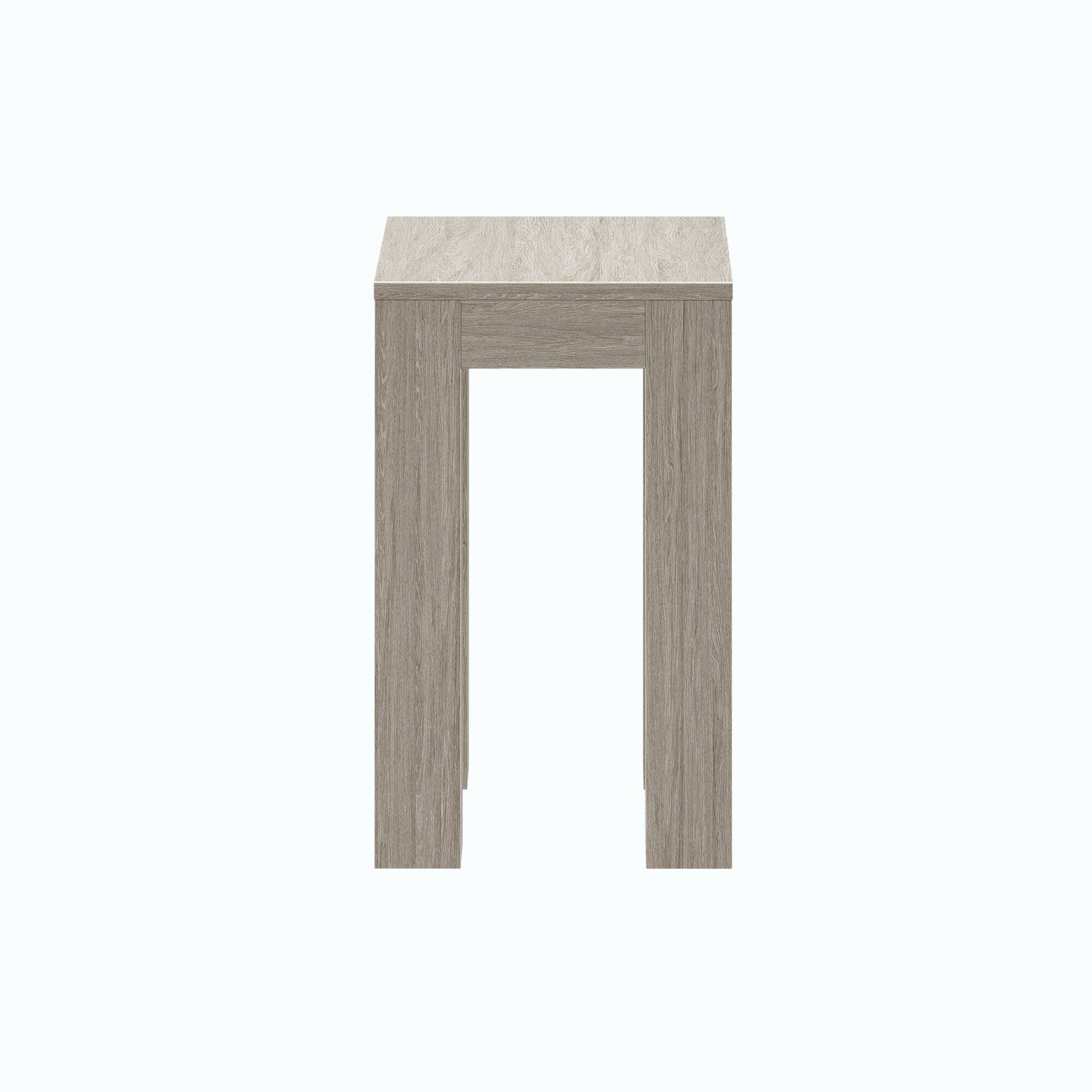 Alt View 3. Plank+Beam - Modern Rectangular Side Table (25in x 15in / 630mm x 375mm), Seashell Wirebrush - Seashell Wirebrush.