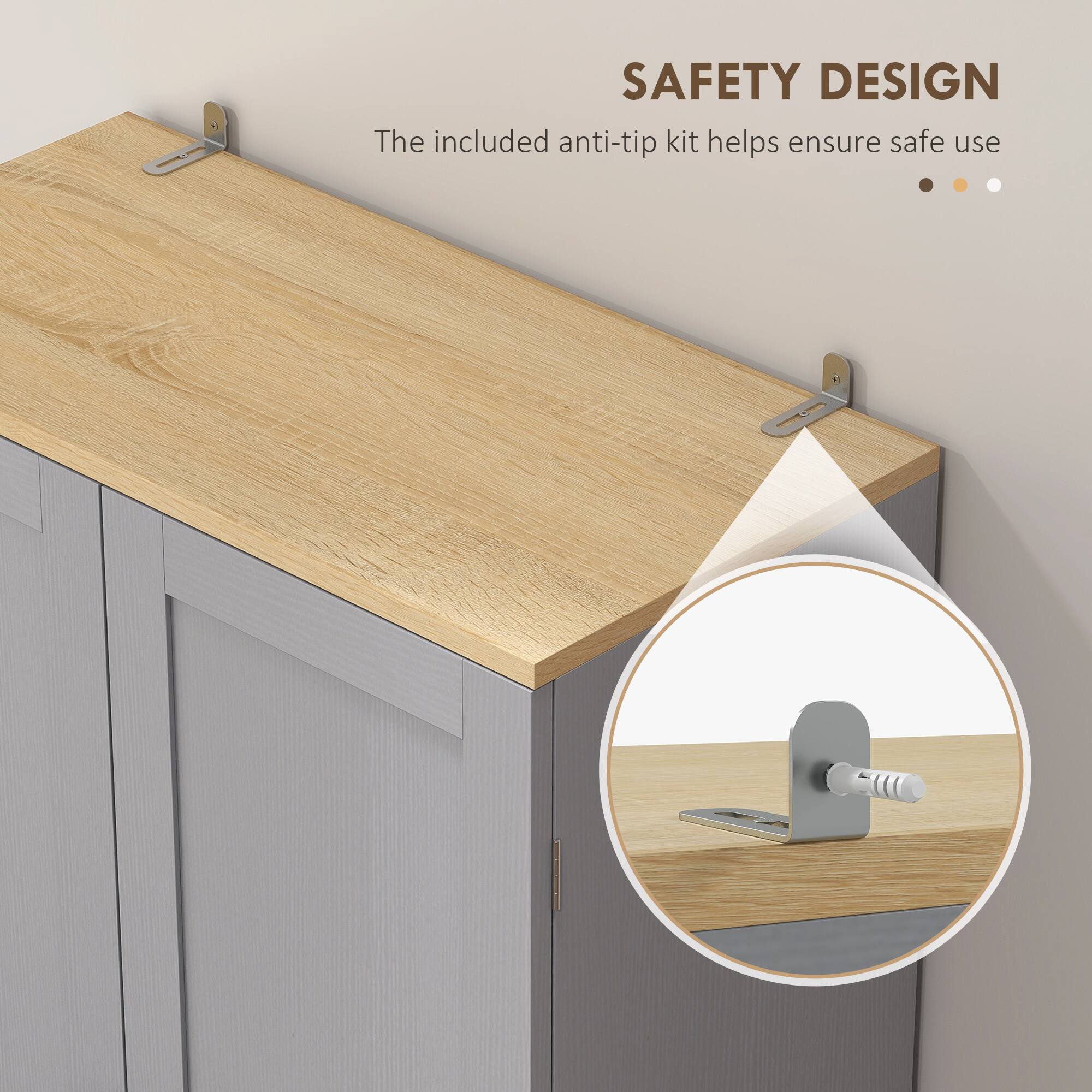 SAFETY DESIGN  
The included anti-tip kit helps ensure safe use