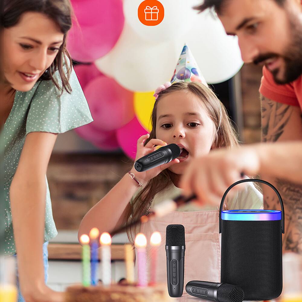 Alt View 5. PRIMEPLUS - Portable Karaoke Machines with 2 Wireless Microphones, Bluetooth Karaoke Speaker, RGB Lighting for Home & Outdoor.