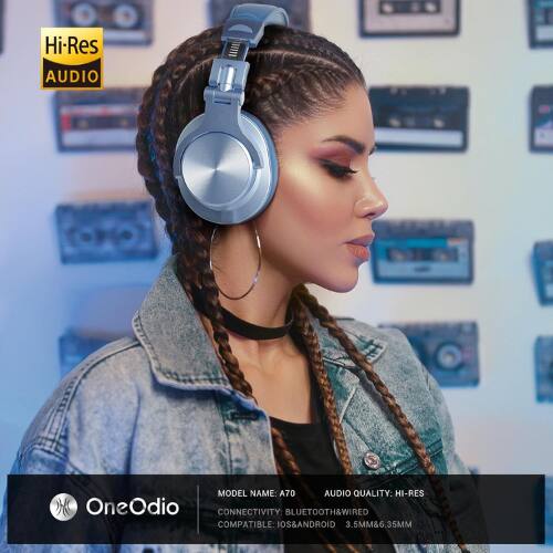 Hi-Res AUDIO  
MODEL NAME: A70  
AUDIO QUALITY: HI-RES  
OneOdio  
CONNECTIVITY: BLUETOOTH & WIRED  
COMPATIBLE: IOS & ANDROID  
3.5MM & 6.35MM