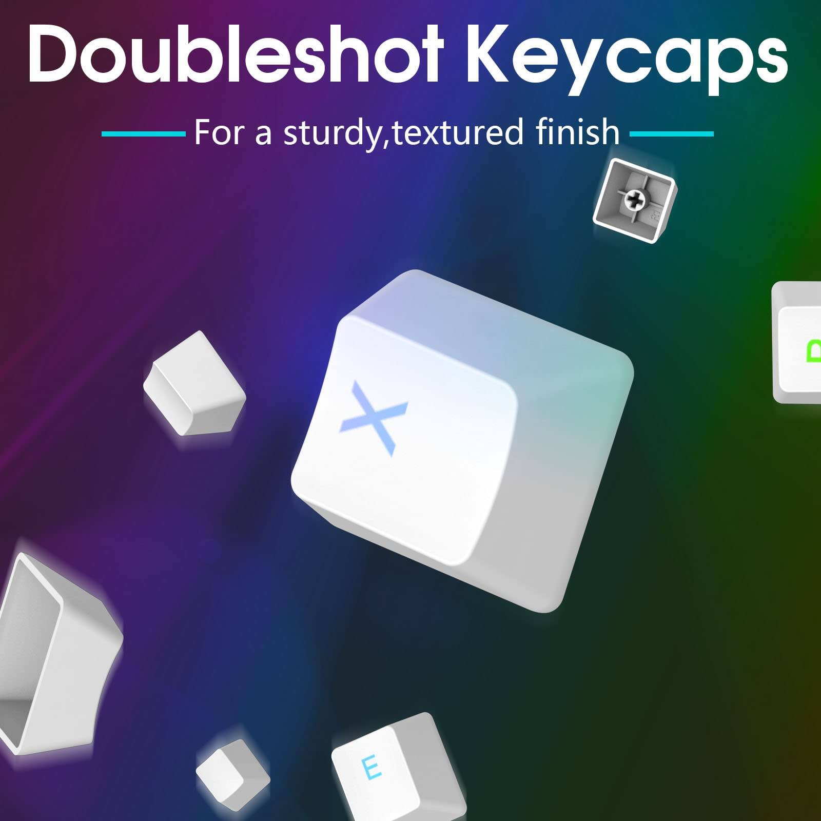 Doubleshot Keycaps  
For a sturdy, textured finish