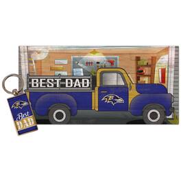 Fan Creations - Baltimore Ravens 6'' x 12'' Best Dad Truck Sign & Key Chain Bundle - Multicolor