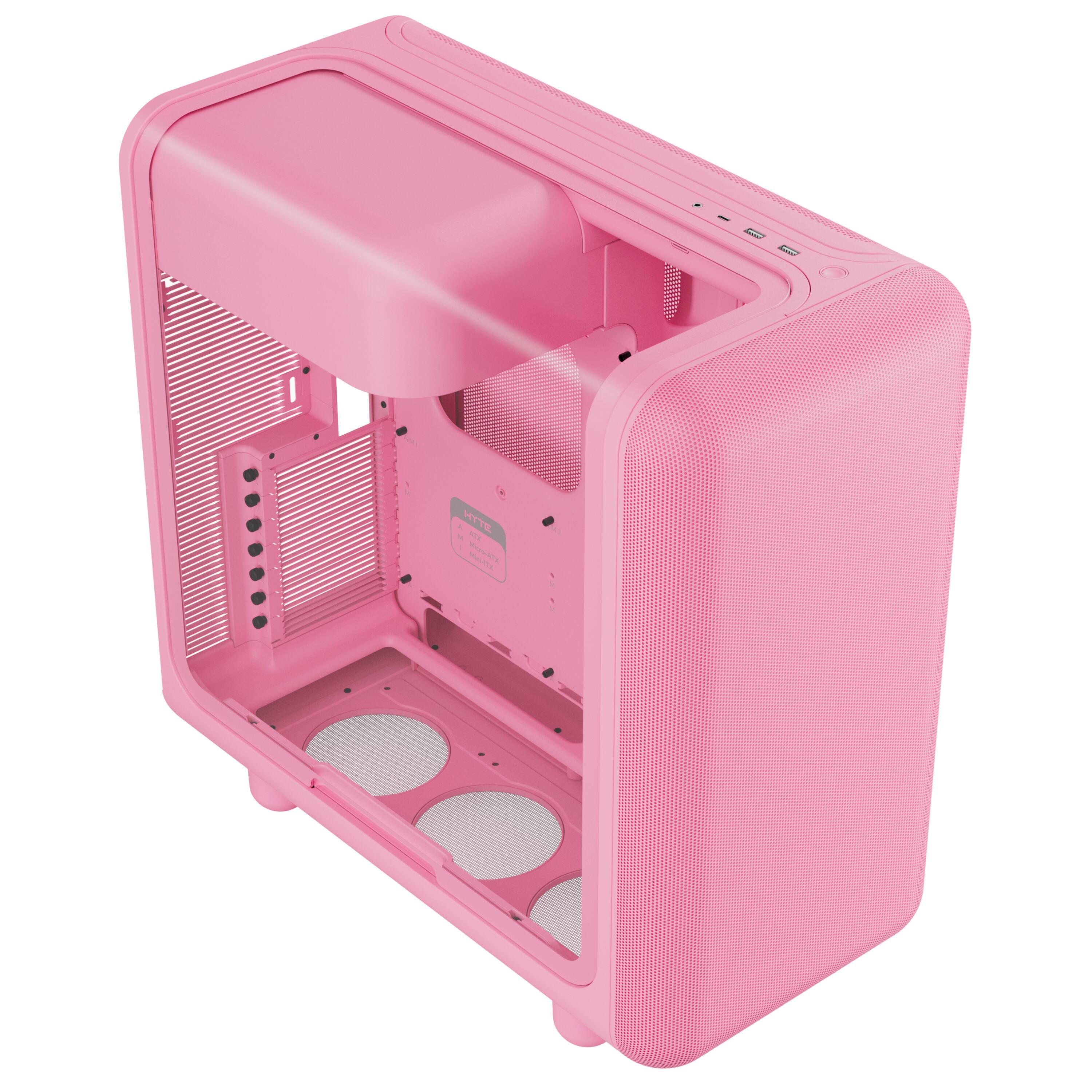 Alt View 5. HYTE - HYTE X50 Modern Performance ATX Mid-Tower PC Gaming Case - Strawberry Milk.
