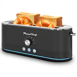 Dexmalle - Dexmalle-7 Browning Settings 4-Slice Toaster - Black