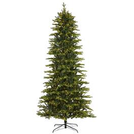 BreeBe - 9’ Belgium Fir Christmas Tree with 800 Clear LED Lights - Green