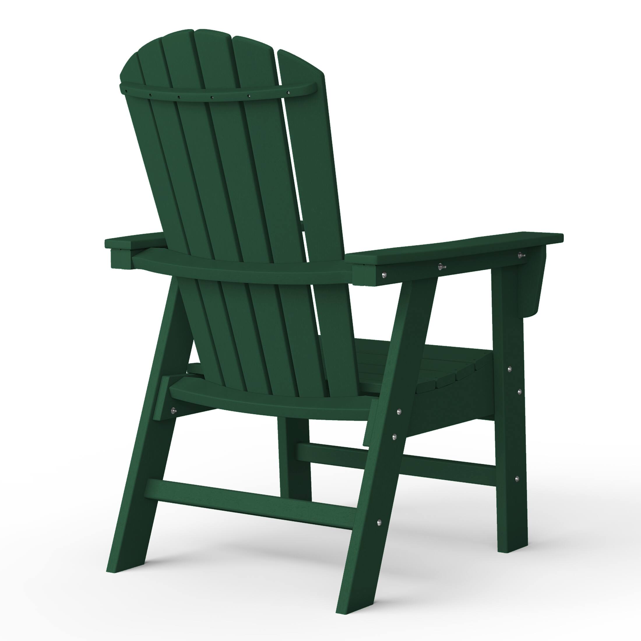 Alt View 1. WestinTrends - WestinTrends Dylan Outdoor Patio Shell-back Adirondack Dining Chair Weather Resistant - Dark Green.