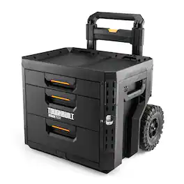 ToughBuilt - StackTech 3-Drawer Rolling Locking Box, Tool Storage & Gear Organizer - Black