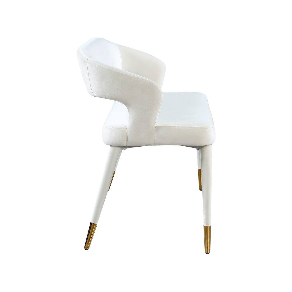 Back. Meridian Furniture - Destiny Cream Velvet Bench - Cream Velvet.